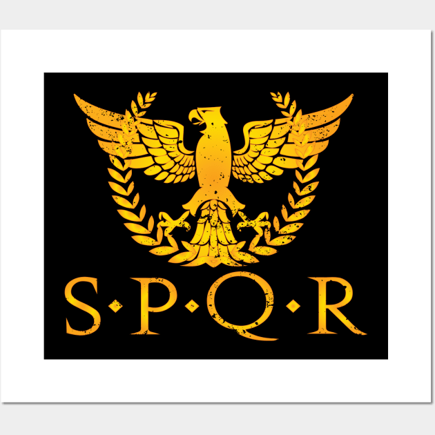 SPQR T-shirt Golden Eagle Logo Wall Art by dgray95